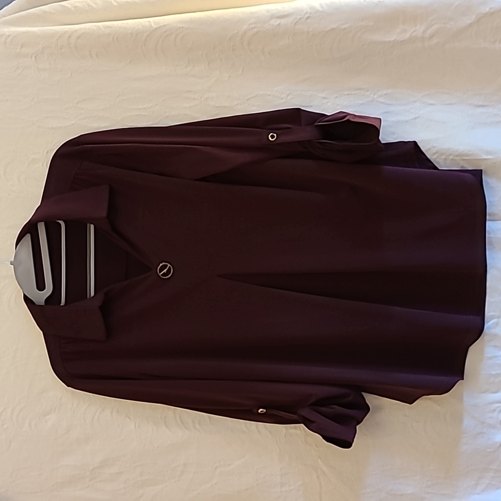 Womens Size M Collared Tunic Eggplant Purple